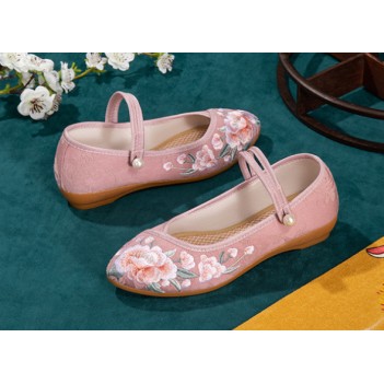 Chinese Style Women Embroidered shoes Pink