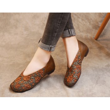 Chinese Style Women Cloth Shoes Brown