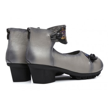 Chinese Style Women Shoes Grey