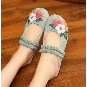 Chinese Style Women Cloth Shoes Green