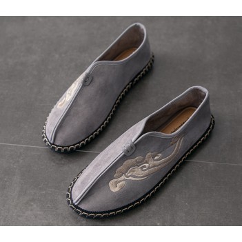 Chinese Style Men Cloth Shoes Grey
