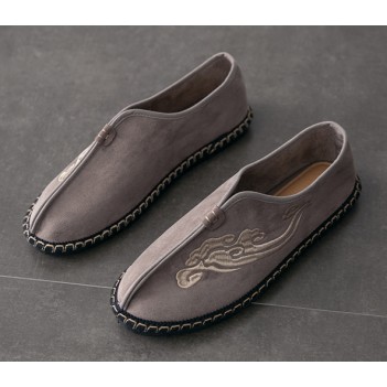 Chinese Style Men Cloth Shoes Brown