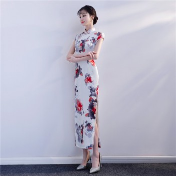 Floral cheongsam modern qipao sheath dress