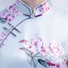 Cap sleeve mandarin collar printed floral full length qipao