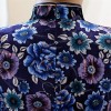 floral print short purple mandarin collar summer dress