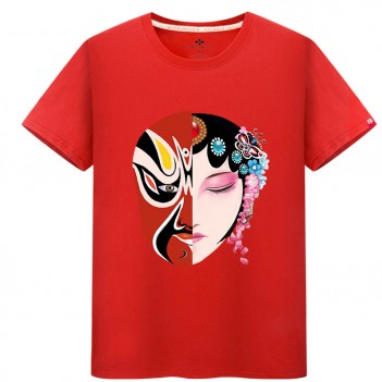 Chinese style Peking Opera T-Shirt Red