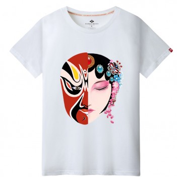 Chinese style Peking Opera T-Shirt White