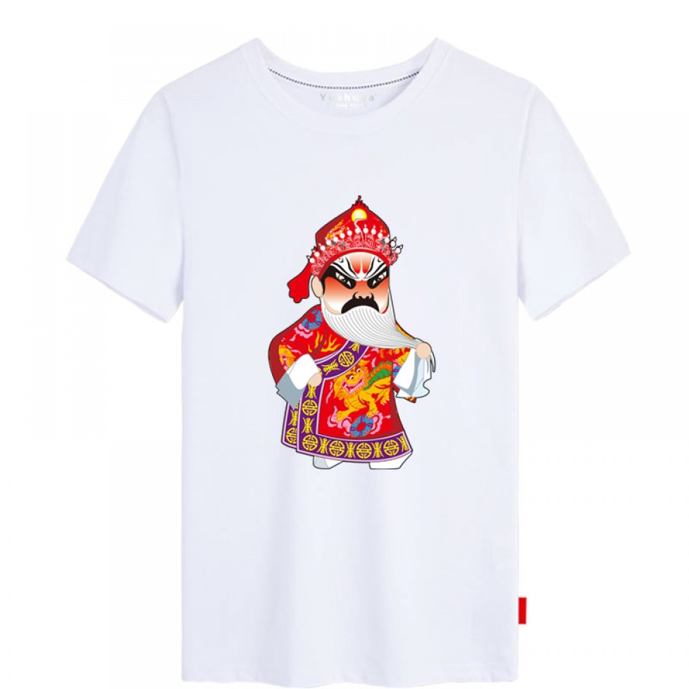 Lian Po Peking Opera Chinese style creative White t-shirt Unisex