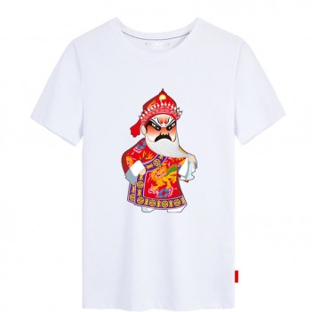 Lian Po Peking Opera Chinese style creative White t-shirt Unisex