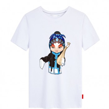 Qin Xiang Lian Peking Opera Chinese style creative White T-shirt Unisex