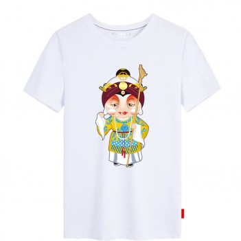 Se Tai Jun Peking Opera Chinese style creative White T-shirt Unisex