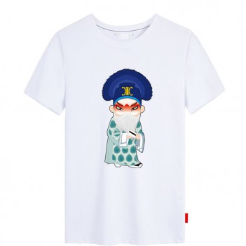 Song shi jei Peking Opera Chinese style creative White T-shirt Unisex