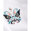 Chinese style personalized facial makeup embroidery t white