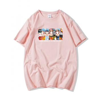 Chinese style face makeup short sleeve pink