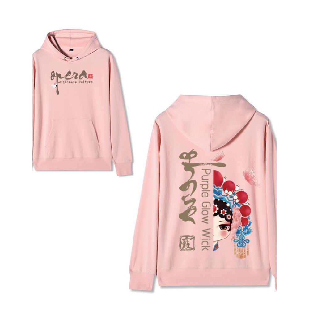 Chinese style Forbidden City co-branded Peking Opera Hoodie Hua Dan 2 pink