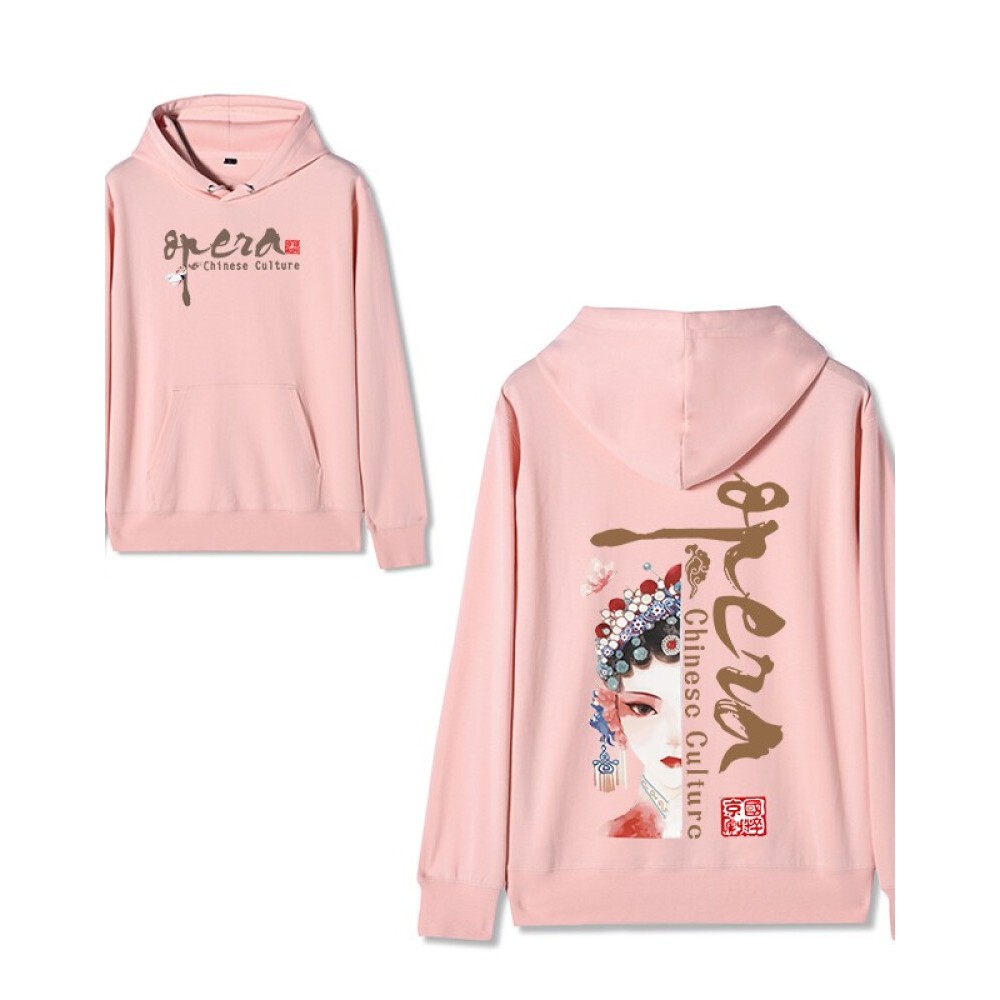 Chinese style Forbidden City co-branded Peking Opera Hoodie Hua Dan pink