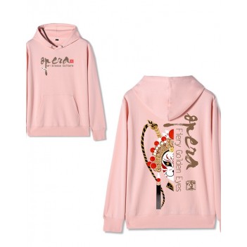 Chinese style Forbidden City co-branded Peking Opera Hoodie Supreme Pink