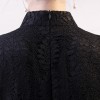 Short sleeve knee length classic black lace cheongsam Chinese dress