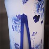 Blue & white porcelain pattern silk blend cheongsam evening dress