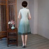 Cheongsam knee length two-piece dress with handmade drawing