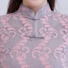 Cap sleeve cheongsam Chinese dress with floral emboidery
