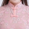 Cheongsam knee length pink lace dress