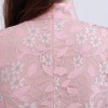 Cheongsam knee length pink lace dress