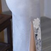 Knee length cheongsam floral Chinese dress