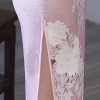 Knee length cheongsam pink floral Chinese dress