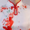Multi color floral printed light pink mandarin collar dress