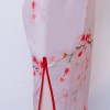 Multi color floral printed pink mandarin collar dress