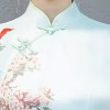 Cap sleeve mandarin collar light blue cheongsam