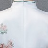 Cap sleeve mandarin collar white cheongsam