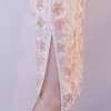 Short sleeve mandarin collar lace qipao