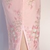 Cap sleeve mandarin collar pink lace qipao