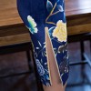 Cap sleeve mandarin collar blue short Chinese summer dress