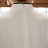 Short sleeve mandarin collar white short qipao