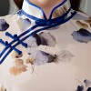 Cap sleeve mandarin collar linen Chinese dress