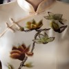 Tea length cheongsam floral printed Chinese dress