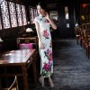 Pottery floral pinted white qipao