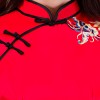 Cap sleeve mandarin collar red and black Chinese summer dress