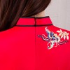 Cap sleeve mandarin collar red and black Chinese summer dress