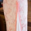 Cheongsam full length light peach floral two-piece dress