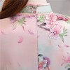 Knee length pink floral cheongsam Chinese dress