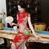 Full length floral rayon cheongsam Chinese dress 