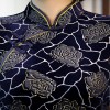 Half sleeve floral velvet cheongsam Chinese dress