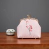 Handmade antique female bag pink small bag Chinese style embroidery bag antique Hanfu bag portable messenger bag female wild