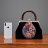 Black velvet handbags retro bags plum stitching one-shoulder messenger bag mother handbag