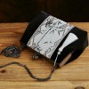Retro style black velvet stitching embroidery handbag Zen clothing matching bag can be one-shoulder messenger portable temperament female bag