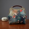 Silk Cheongsam Tote Bag Ladies Elegant Chinese Style Disc Button Stitching Fabric Bag Retro Style Bag Mother Bag